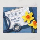Danke, Krankenschwester. Frühlingsdüle und Stethos Postkarte (Vorderseite)