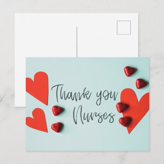 Danke, Krankenschwester Postkarte (Vorne/Hinten)