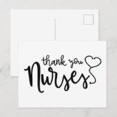 Danke Krankenschwestern | Fancy Script Postkarte (Vorne/Hinten)