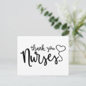 Danke Krankenschwestern | Fancy Script Postkarte (Stehend Vorderseite)