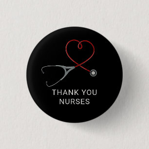 Danke Krankenschwestern Rotes Liebe Herz Stethosko Button