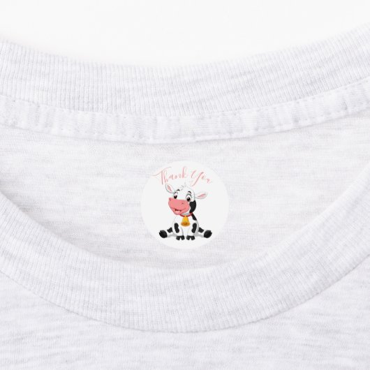 Danke, Kuh Geburtstag Etiketten (Befestigt)