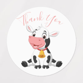 Danke, Kuh Geburtstag Etiketten