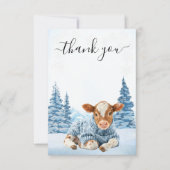 Danke Kuh Kalb Weihnachten Winter (Vorderseite)