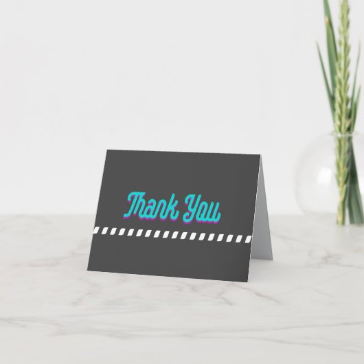 Danke kühl modern Aquamarin über Charcoal Gray (Vorderseite)