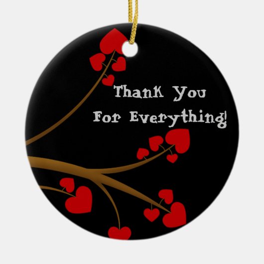 Danke, KUNDENSPEZIFISCHES Geschenk zu verzieren Keramikornament (Vorne)