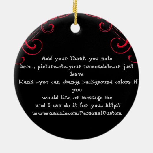 Danke, KUNDENSPEZIFISCHES Geschenk zu verzieren Keramikornament (Hinten)