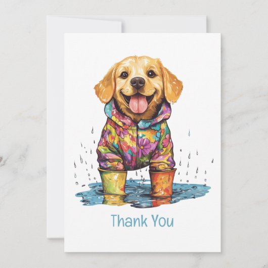Danke Labrador Retriever Regenpfütze (Vorderseite)