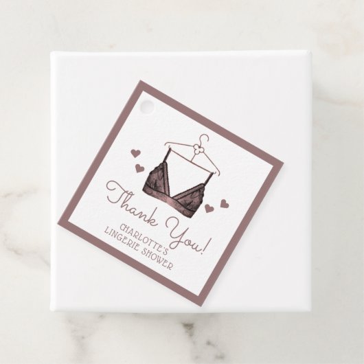 Danke, Lace Watercolor Lingerie Brautparty Geschenkanhänger (Beispiel)