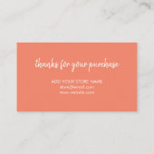 Danke, Lachs | Moderne Minimalistische Handschrift Rabattkarte (Rückseite)