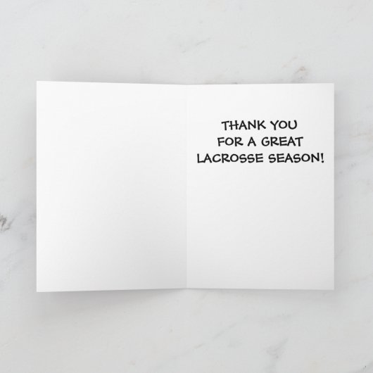 Danke Lacrosse-Trainer (Innenseite)