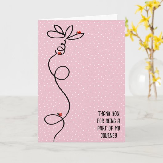 Danke Ladybugs auf Daisy Doodle Karte (Gelbe Blume)