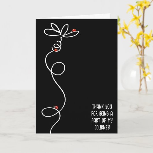 Danke Ladybugs auf Doodle Daisy Karte (Gelbe Blume)