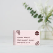 Danke Latte Kaffee Dankeskarten Treuekarte (Stehend Vorderseite)