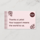 Danke Latte Kaffee Dankeskarten Treuekarte (Vorderseite)