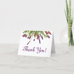 Danke! Lavendel Blumen Grünzeug Blätter Lila Dankeskarte