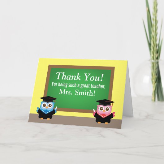 Danke, Lehrer, Abschluss Abschiedsfrau, Niedliche Dankeskarte (Vorderseite)