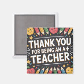 Danke Lehrer Anerkennung Magnet (Vorderseite/Rückseite)