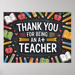 Danke Lehrer Anerkennung Poster