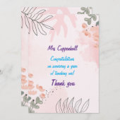 Danke, Lehrer. Bearbeitbare Lehrer- und Kindername Dankeskarte (Vorne/Hinten)