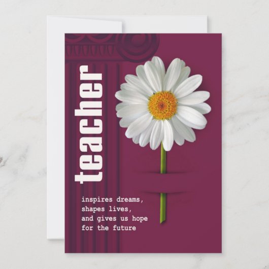 Danke, Lehrer. Benutzerdefinierte Karte von Daisy (Vorderseite)
