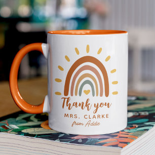Danke Lehrer Benutzerdefinierter Name Boho Regenbo Tasse