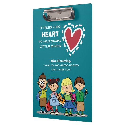 Danke, Lehrer. Benutzerdefiniertes Geschenk Klemmbrett (Links)