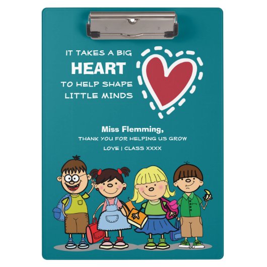 Danke, Lehrer. Benutzerdefiniertes Geschenk Klemmbrett (Vorderseite)