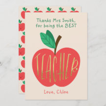 Danke, Lehrer, Bester je Lehrer, Niedlicher Apple