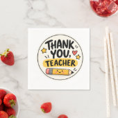 Danke Lehrer Bleistift Würdigungsrunde Serviette (Beispiel)