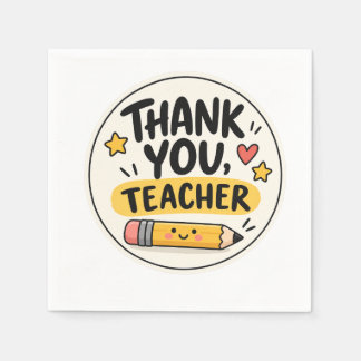 Danke Lehrer Bleistift Würdigungsrunde Serviette