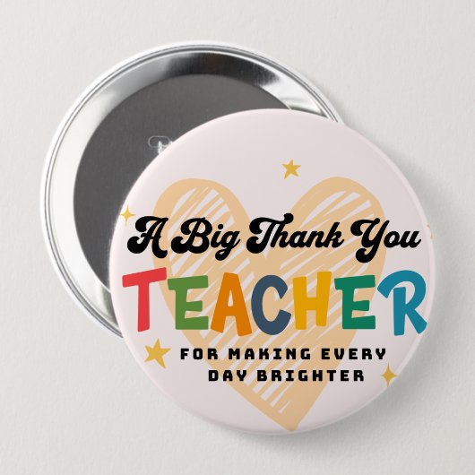 Danke, Lehrer-Button Button (Vorne & Hinten)