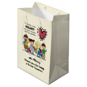 Danke, Lehrer. Custom Mittlere Geschenktüte (Vorderseite Schrägansicht)