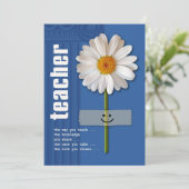 Danke, Lehrer. Daisy Design benutzerdefinierte Fla Dankeskarte (Stehend Vorderseite)