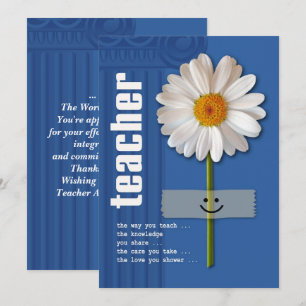 Danke, Lehrer. Daisy Design benutzerdefinierte Fla Dankeskarte