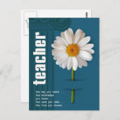 Danke, Lehrer. Daisy Design Postcard Postkarte (Vorne/Hinten)