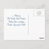 Danke, Lehrer. Daisy Design Postcard Postkarte (Rückseite)