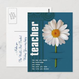 Danke, Lehrer. Daisy Design Postcard Postkarte