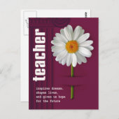 Danke, Lehrer. Daisy Design Postkarte (Vorne/Hinten)