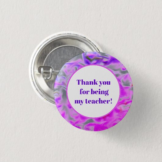 Danke Lehrer Dankbarkeit Rosa Lila Tie-Dye Button (Vorne & Hinten)