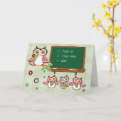 Danke, Lehrer. Funny Owls Cards Karte (Gelbe Blume)