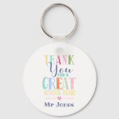 Danke, Lehrer für ein großartiges Jahr Geschenk Schlüsselanhänger (Rückseite)