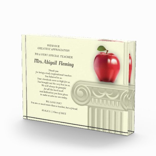 Danke, Lehrer. Individuelle Name-Geschenk Fotoblock (Rechts)