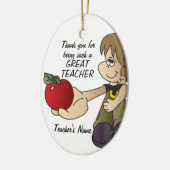 Danke - Lehrer - Junge Keramik Ornament (Links)