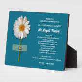 Danke, Lehrer. Lächeln Daisy Custom Gift Fotoplatte (Seite)