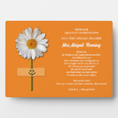 Danke, Lehrer. Lächeln Daisy Custom Gift Fotoplatte (Vorderseite)
