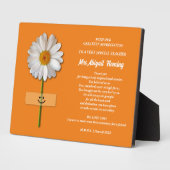 Danke, Lehrer. Lächeln Daisy Custom Gift Fotoplatte (Seite)