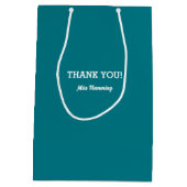 Danke, Lehrer. Lächelnder Daisy-Individuelle Name Mittlere Geschenktüte (Rückseite)