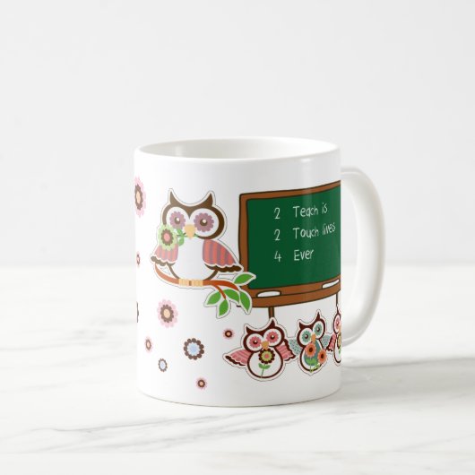 Danke, Lehrer. Niedliches Owls-Geschenk Kaffeetasse (VorderseiteRechts)