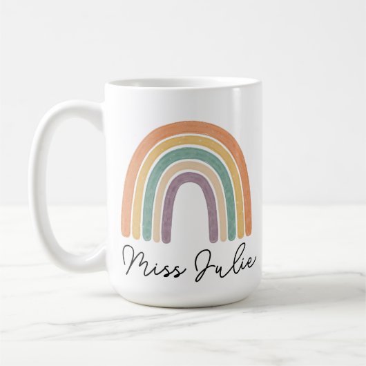Danke Lehrer - Pastell-Regenbogen-Design-Tasse Per Kaffeetasse (Links)